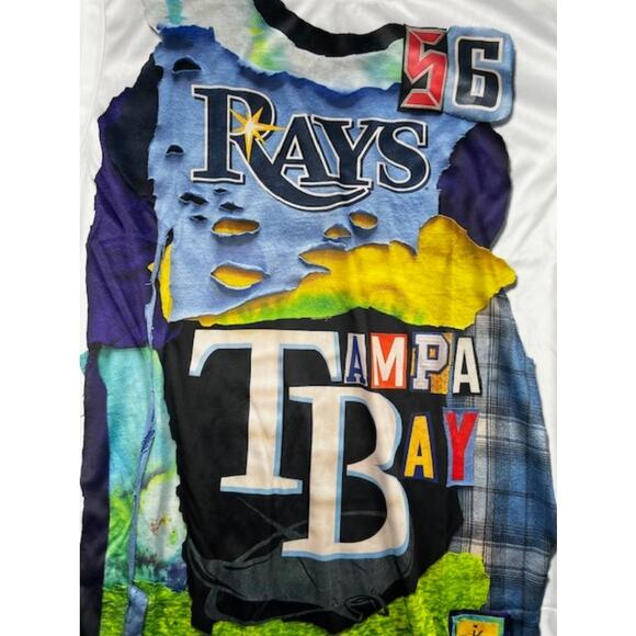 Tampa Bay Rays Patchwork T-Shirt Size XL Tropicana Field Daiquiri Deck - Picture 8 of 8